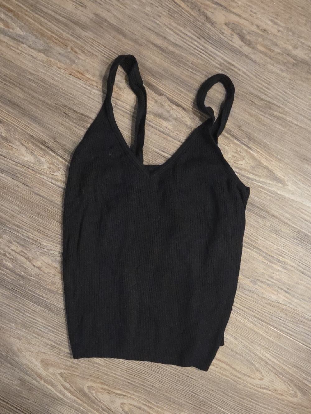 Banana Republic Black Ribbed V-Neck Tank